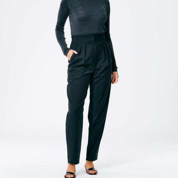 Sz6 Tibi Black Tropical Wool Blend Yasmeen Trousers - EUC - Picture 1 of 11